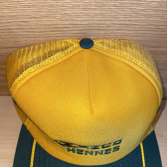 Vintage Azco Hennes Triple 3 Stripe Trucker Hat Snapback NOS Cap - Picture 4 of 8